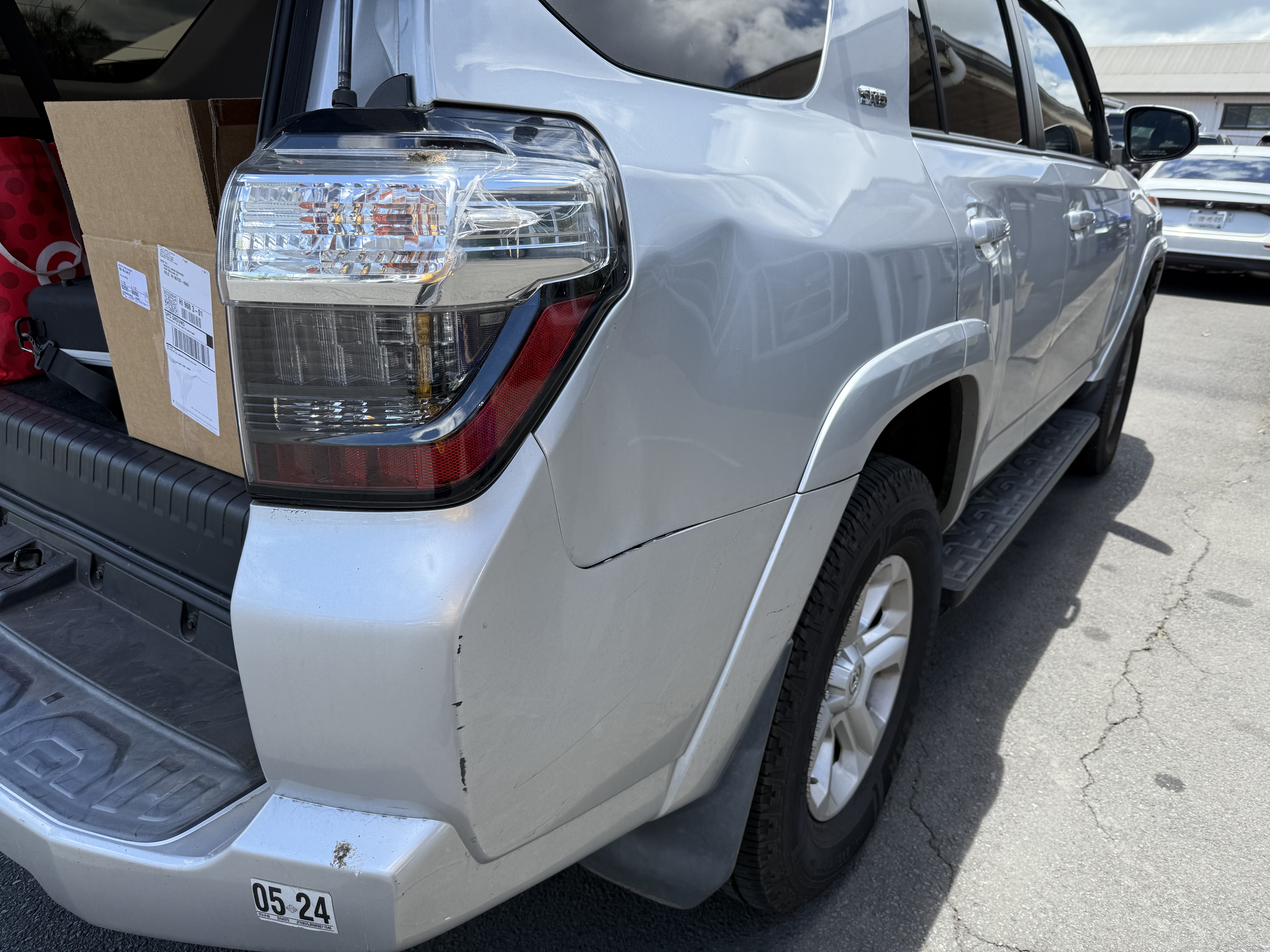Before repair - 5th Generation Toyota 4Runner - Rear Three Quarter Panel / Bumper Impact Damage